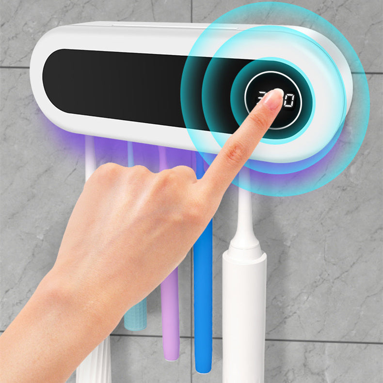 Wall Mounted Toothbrush Holder Smart Toothbrush UV Sterilizer Holder Toothpaste