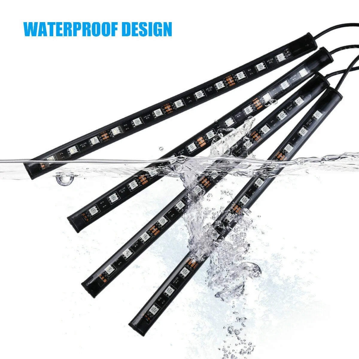 Auto LED RGB Interior Atmosphere Strip Light Decorative Foot Lamp With USB Wireless Remote