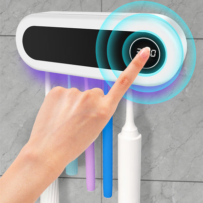 Wall Mounted Toothbrush Holder Smart Toothbrush UV Sterilizer Holder Toothpaste