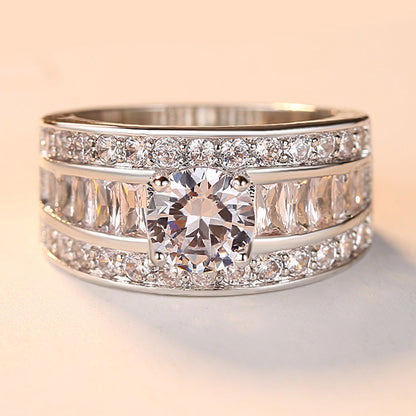 Fashion Jewlery Sumptuous Creative Trend Zircon Claw Heart Arrow Female Adjustable Size Ring Vintage Party Rings