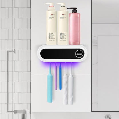 Wall Mounted Toothbrush Holder Smart Toothbrush UV Sterilizer Holder Toothpaste