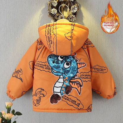 Boys' Autumn And Winter Clothes Velvet Padded Thickened Coat