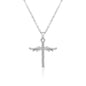 Angel Wings Cross Pendant Necklace For Woman With O Type Stainless Steel Chain Necklace Jewelry Gift