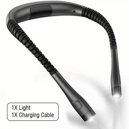 LED Flexi Neck Reading Light Bendable, Rechargeable, Long-Lasting Book Light For Reading In Bed, Knitting, Camping, Repairing, Outdoor Activities