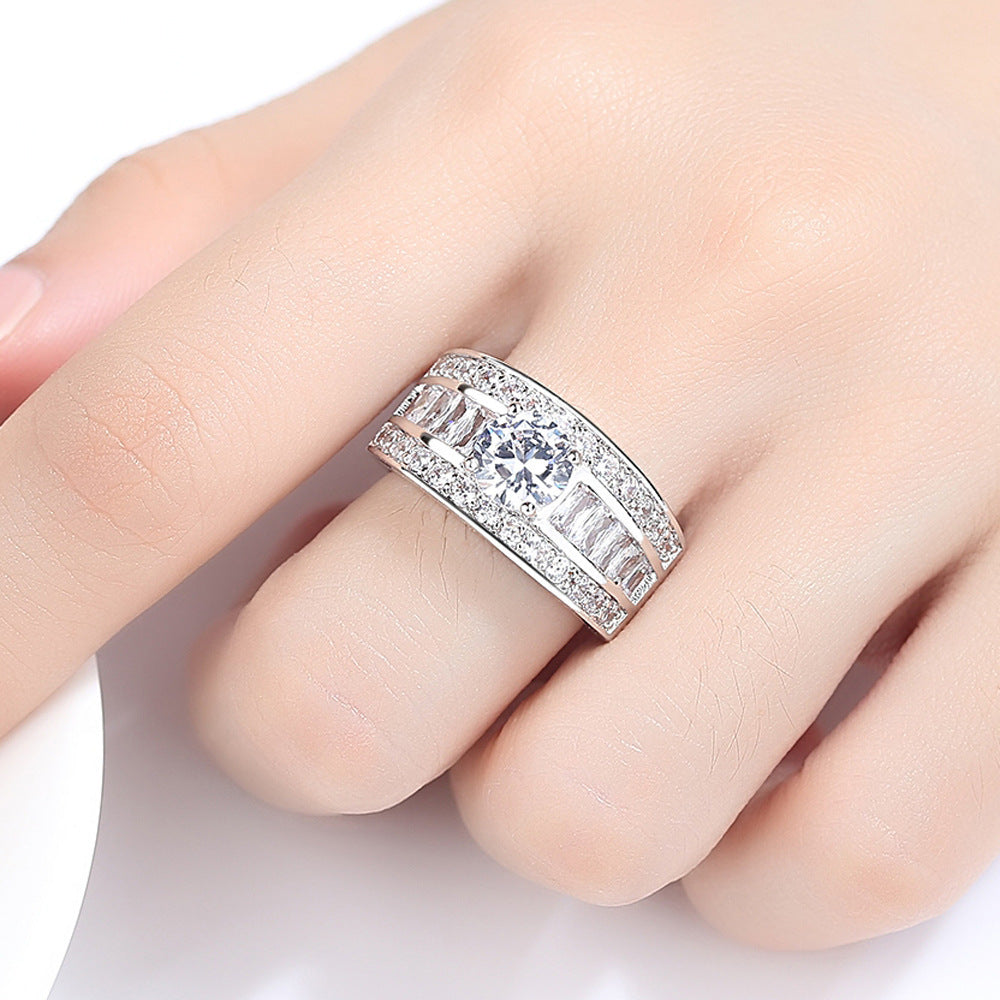 Fashion Jewlery Sumptuous Creative Trend Zircon Claw Heart Arrow Female Adjustable Size Ring Vintage Party Rings
