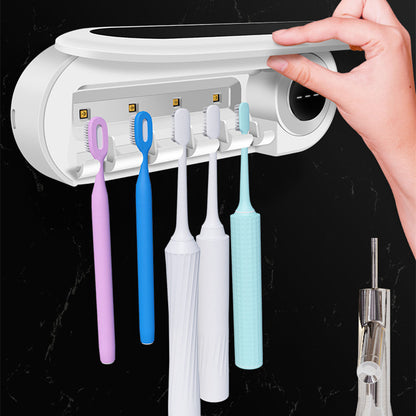 Wall Mounted Toothbrush Holder Smart Toothbrush UV Sterilizer Holder Toothpaste