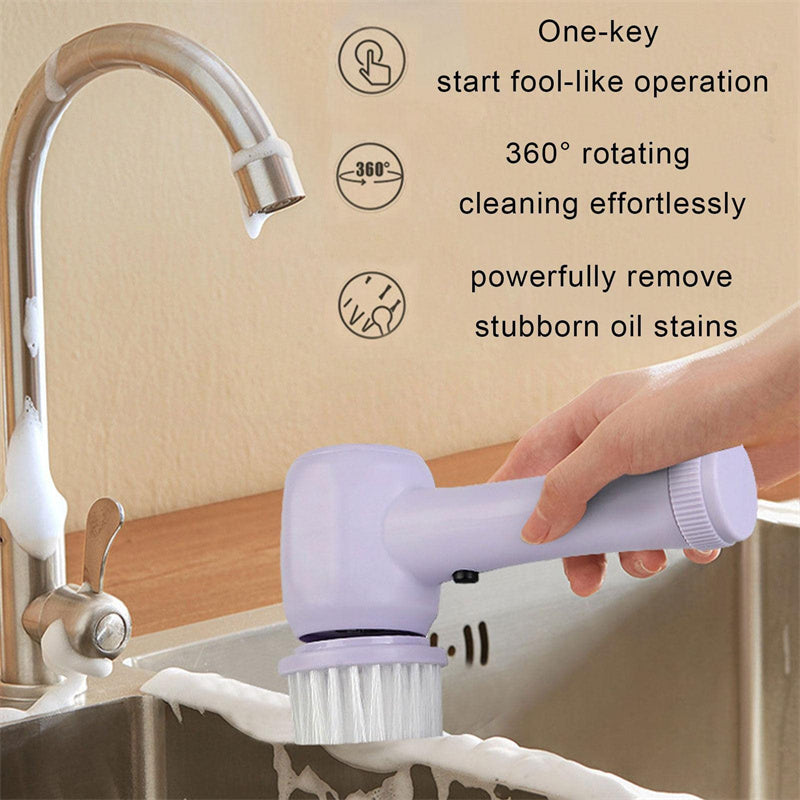 Electric Cleaning Brush 4 In 1 Spinning Scrubber Handheld
